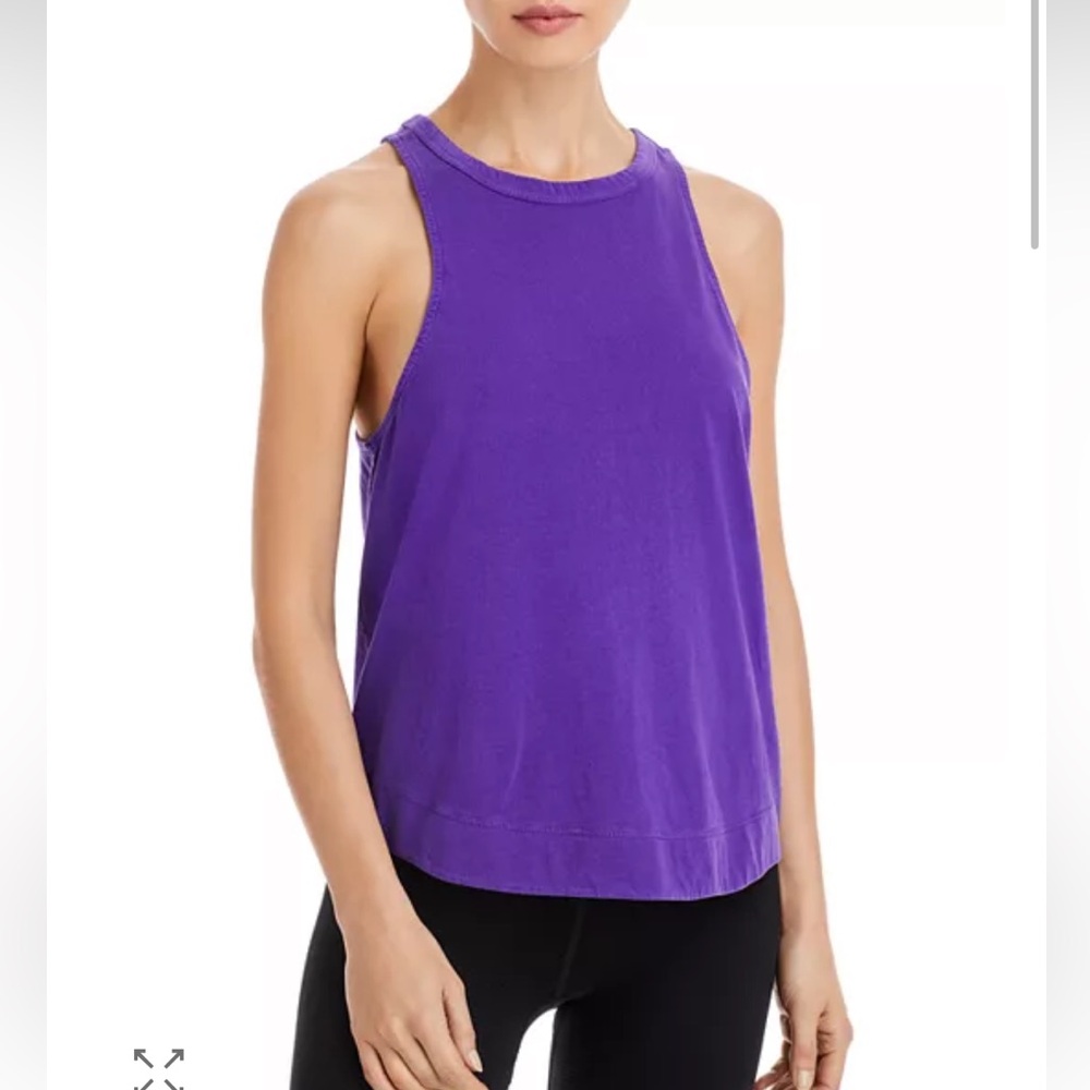 Free People Movement Inhale Cotton Tank Top Blue Violet